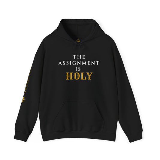 “The Assignment Is Holy” Hoodie – Mary’s Surrender | Heir Eternal Statement Edition